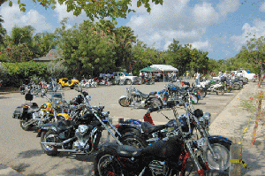 View of the parking lot prior to the ride starting