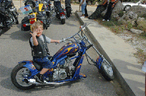 Little Harley on Orlando's little chopper